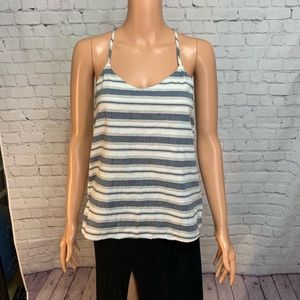 Elodie nordstrom size XS blue and cream striped boho blouse tank